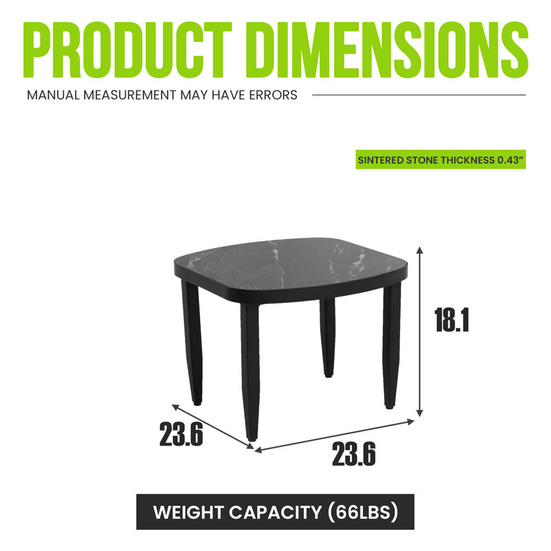 Table d'appoint Modern Modern Elegance Arc, Ember Black