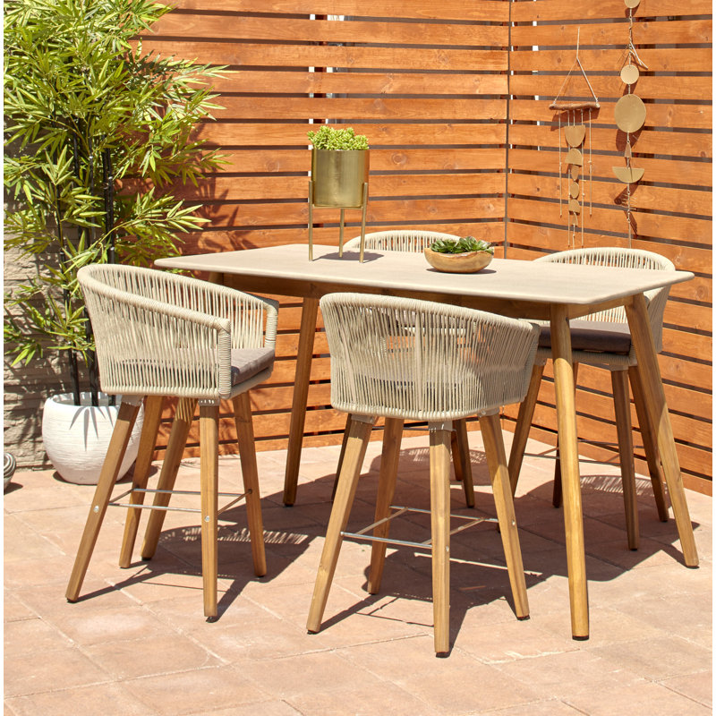 Capps Polycement Outdoor Dining Table, 37" W x 69" L x 37" H