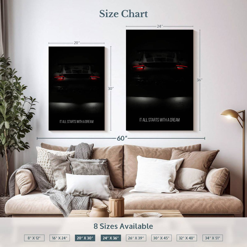 Tergel It All Starts With A Dream, 36" H x 24" W