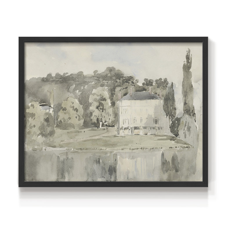 Paysages rétro-CCDXVI-impression encadrée - réaménageable, Noir, H 16 po x l 20 po