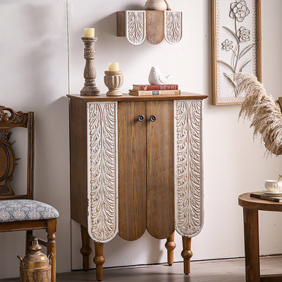 29.53" Brown Solid wood Console Table