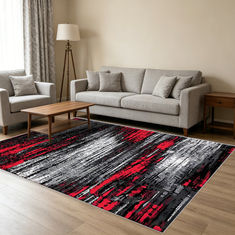 Red Streak carpet-easy to clean, machine-washable, soft and comfortable; suitable for door mats, kitchens, living rooms, bedrooms, corridors, and laundry areas. Easy to clean, durable carpet for home decoration.