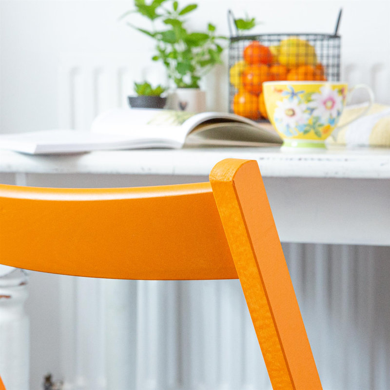 Harbour Housewares - Beech Wood Folding Chair, Orange