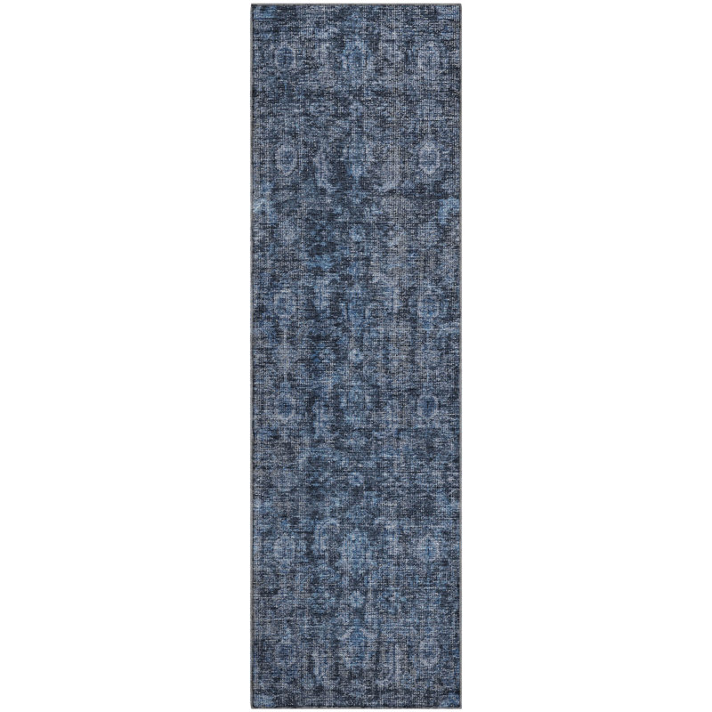 Premium Machine Washable Ducote AMF1145 Damask Rug, Runner 2'3" x 7'6"