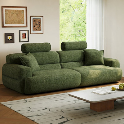 Washable High-Headrest Straight Sofa