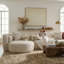 Curved Sectional Sofa in Cream White, Polyester Upholstered Cloud Couch with Deep Seating, Modern Minimalist Modular Sofa for Living Room-1909424307