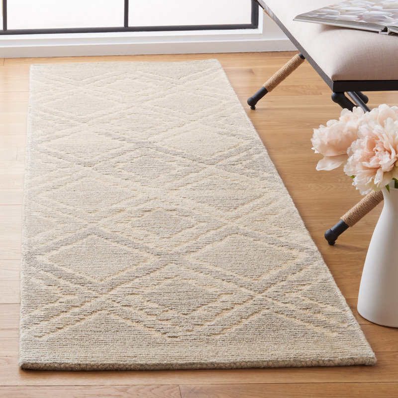 Tapis Casablanca beige / gris Casablanca, Tapis de couloir 2 pi 3 po x 8 pi