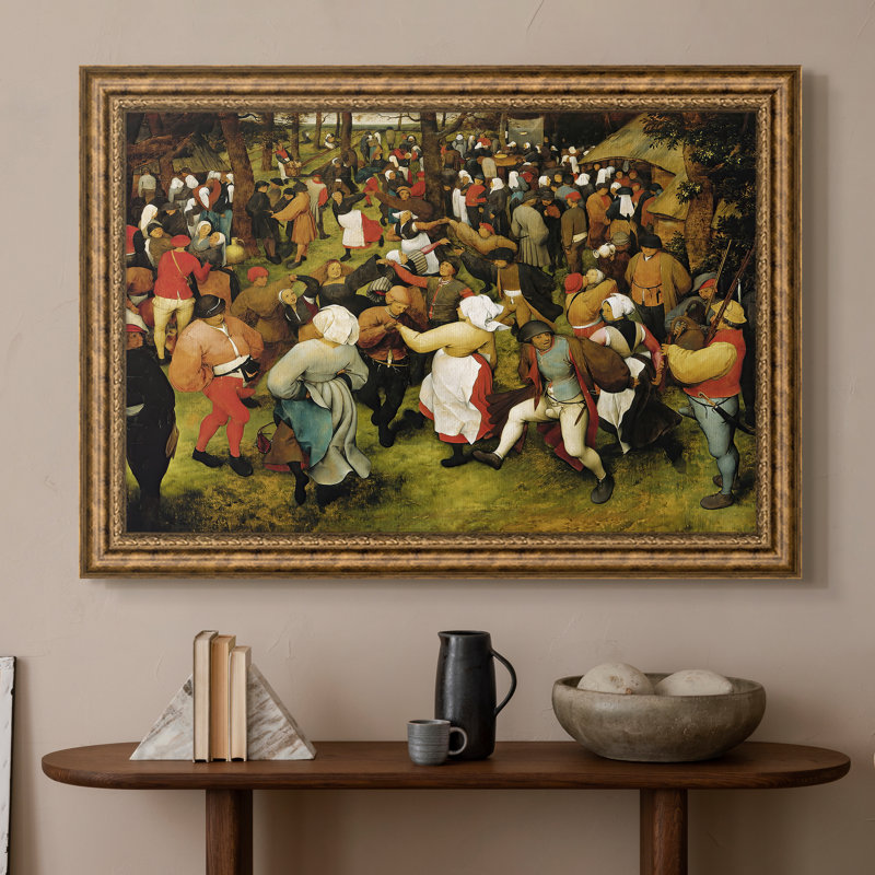 La danse du mariage (2), v. 1566-pieter Bruegel l'Ancien - toile sur mesure encadrée, 20x28 INNER SIZE, Framed Canvas
