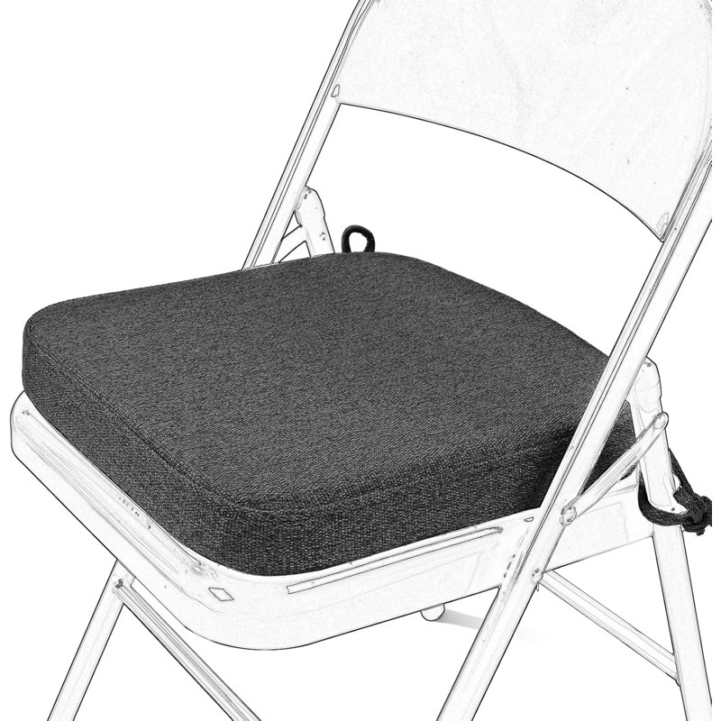 Coussin de chaise en mousse viscoélastique antidérapante de 2 pouces d'épaisseur avec housse amovible et patins en feutre