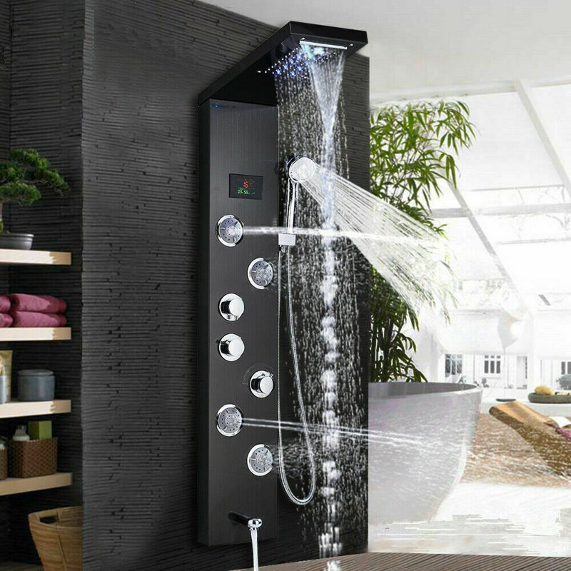 Villar Shower Tower Panel, Black