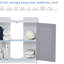 Armoire de rangement sous le lavabo avec espace en U. Blanc et gris. Offre un espace de rangement supplémentaire. Tablette réglable. Solide. L 23,5 po x P 11,49 po. Supporte le rangement de salle de bain de 22 lb, armoire