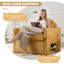  Fauteuil d'appoint 2-en-1 Cat Cave, fauteuil en chenille confortable pour salon, canapé adapté aux animaux de compagnie, gris