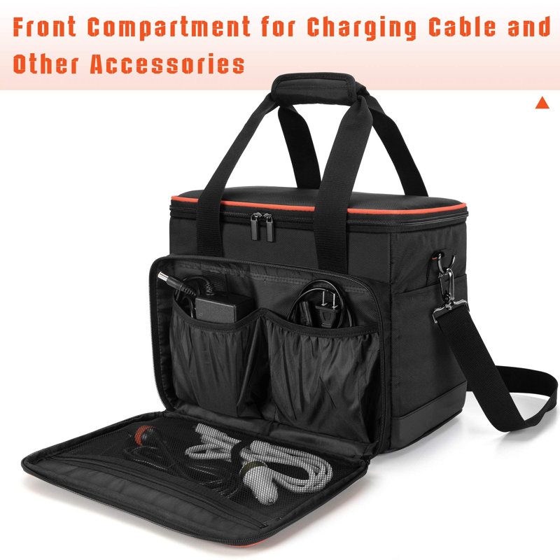 Travel Case, Organizer With Waterproof Bottom And Front Pocket For Charging Cables And Accessories