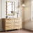 Modern Wavy Solid Wood Framed Wall Mirror for Bedroom, Entryway and Vanity-965324163-965324161
