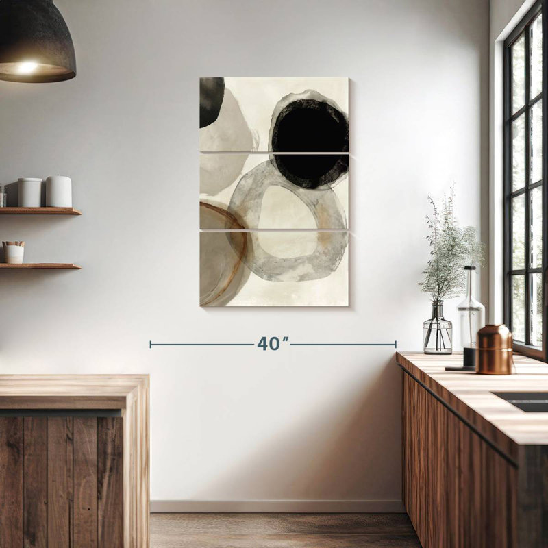 Avery Beige Rings I, 38" H x 24" W