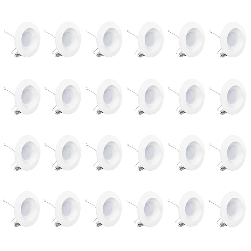 6'' White Aluminum Dimmable LED Retrofit Recessed Lighting Kit
