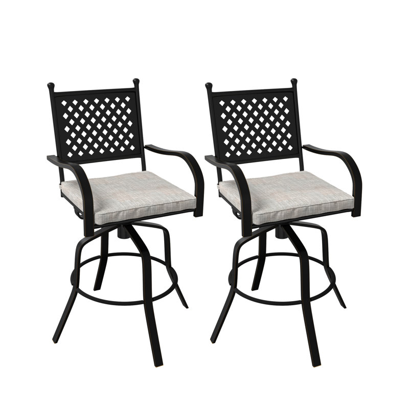 Powder Coated Aluminum Outdoor Stool with Cushion