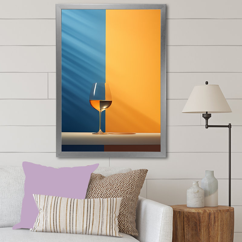 Aperitifs Allure sur toile, Cadre simple argenté, H 32 po x l 16 po x P 1 po
