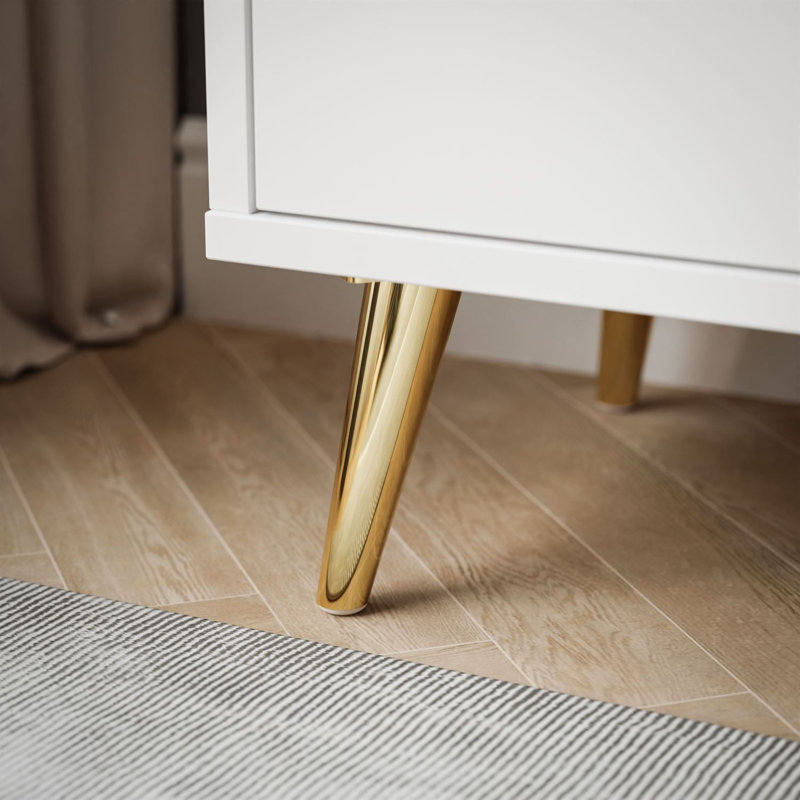 38 cm W Bedside Table, white