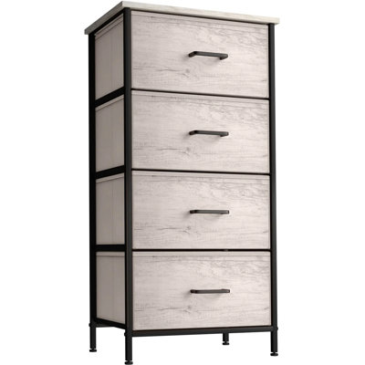 Commode Sorbus avec 4 tiroirs en faux bois - Armoire de rangement pour vêtements