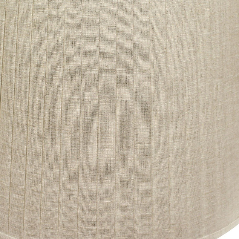 Paperback Linen Lampshade With Side Pleats, Beige, 12" H x 18" W x 18" D