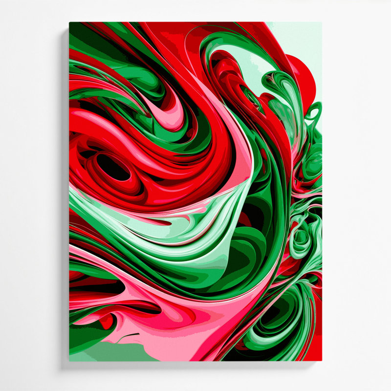 Art numérique sur toile, abstraction numérique 67, H 24 po x l 20 po