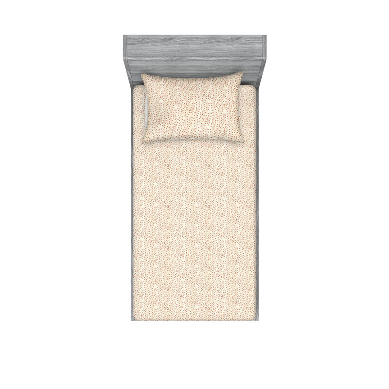Twin XL Beige Checkered Microfiber Sheet Set
