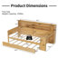 Lit de jour simple en bois avec tablettes de rangement, lit multifonctionnel avec lit gigogne simple et bureau d'étude-1426698306
