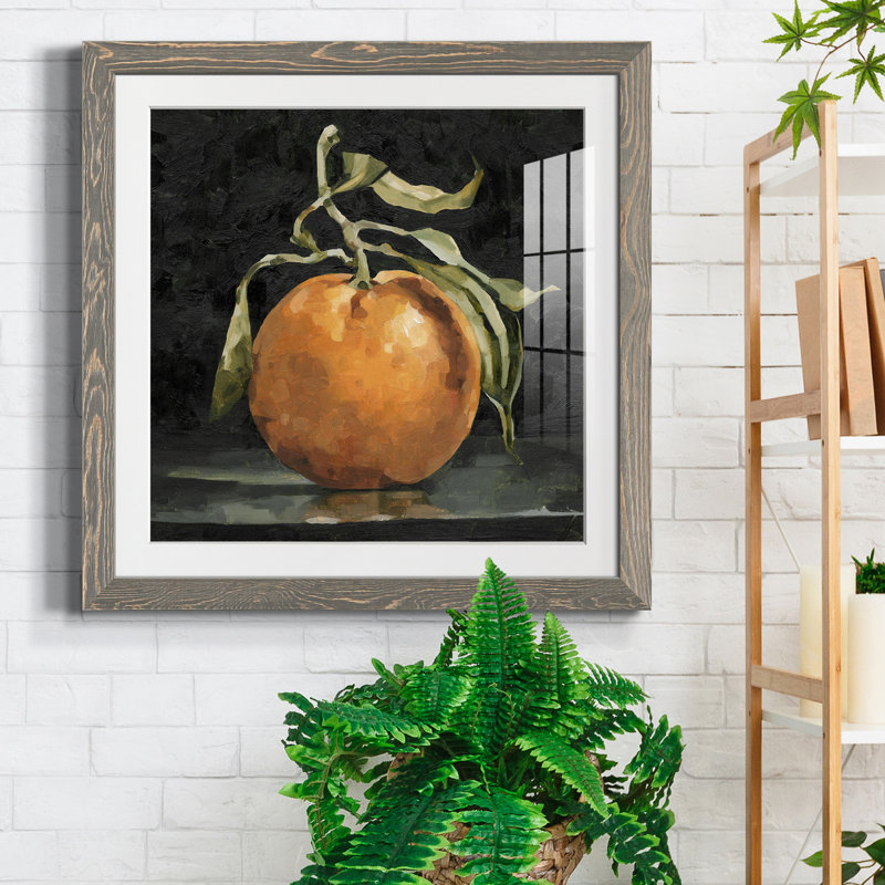 Impression encadrée orange foncé II II - prêt à accrocher, H 20 po x l 20 po x P 1,5 po, Encadré gris