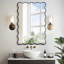 Wavy Rectangle Metal Framed Wall Accent Mirror-1280574221