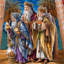 Christmas Figurine in Red/Brown/Blue/White