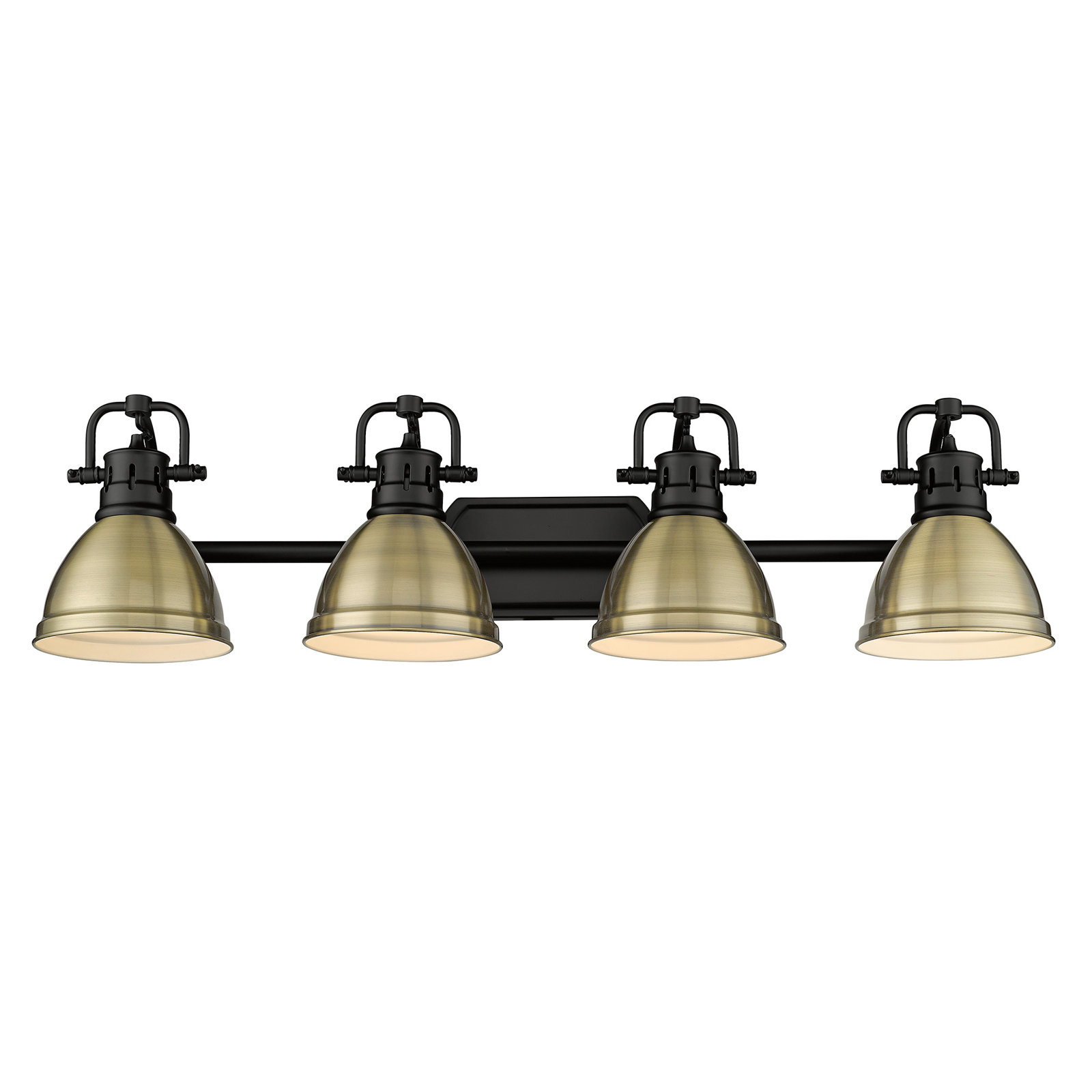 Calico 4 Light Dimmable Vanity Light, Aged Brass, Matte Black