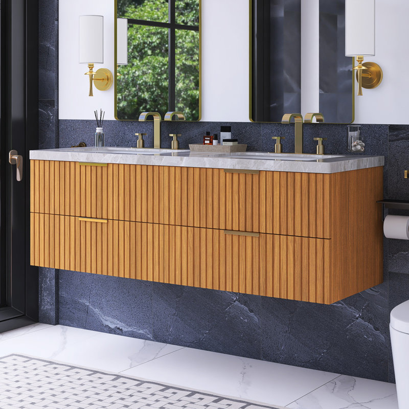 Meuble-lavabo flottant mural moderne de 60 po