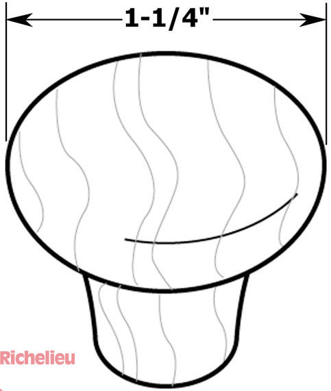Poignée champignon de diamètre 1 1/4 po