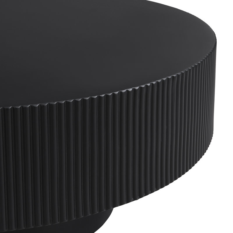 Easy Assembly Round Coffee Table, Black