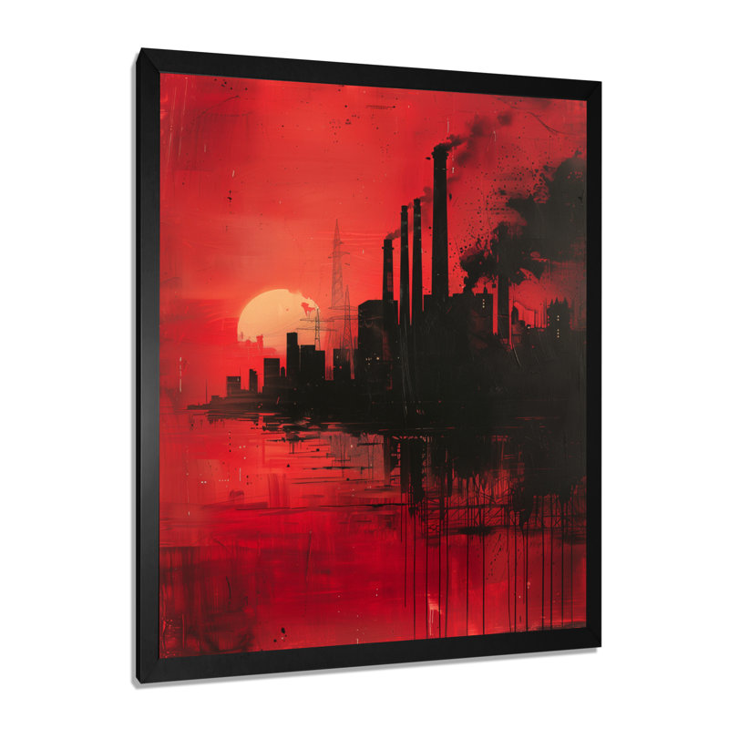 «Red Power Industrial Power Plant I» par Red Red, Cadre simple noir, H 34 po x l 44 po