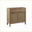 Commodes décoratives: coffre d'appoint à sangles en bois massif 2 portes Coastal, biscuit récupéré | Naturel | Bois