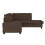 Canapé modulaire réversible 2 pièces capitonné en microfibre brun