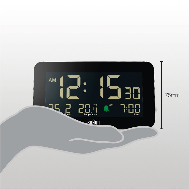 Tabletop Clock with Alarm, Black