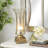Glass Silver Uplight with Gold Base Set