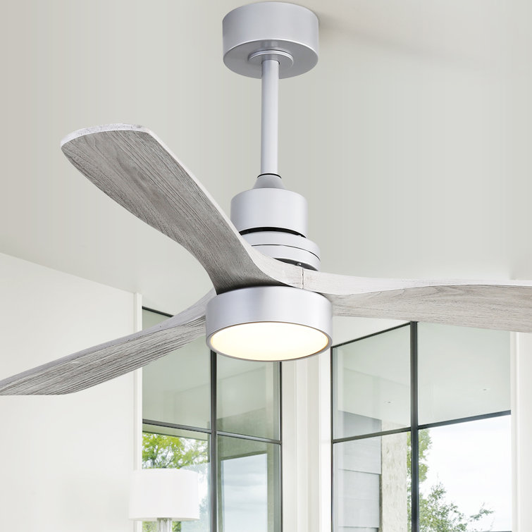 Kemp 52" 3 - Blade LED Modern Classic Ceiling Fan with Remote Control and Light Kit Included