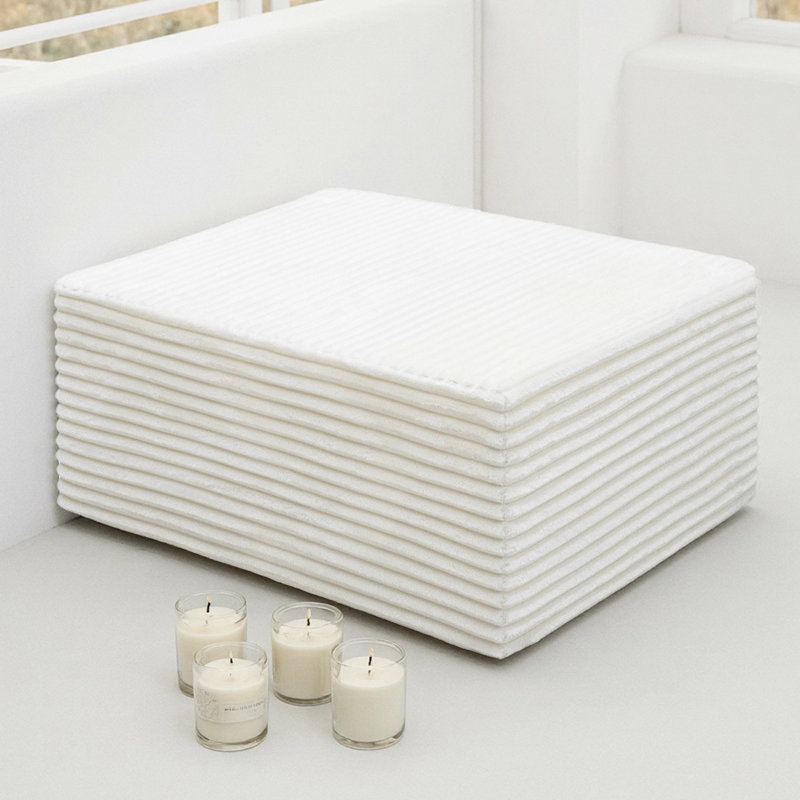 Fauteuil modulaire en velours côtelé blanc modulaire No Assemblage