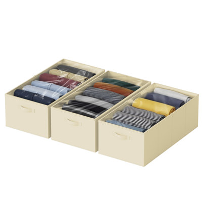 3 Pack 10" High Under Bed Storage Containers, Large Organizer Bins with Lids for Bedroom, Closet, Dorm and Blanket Storage