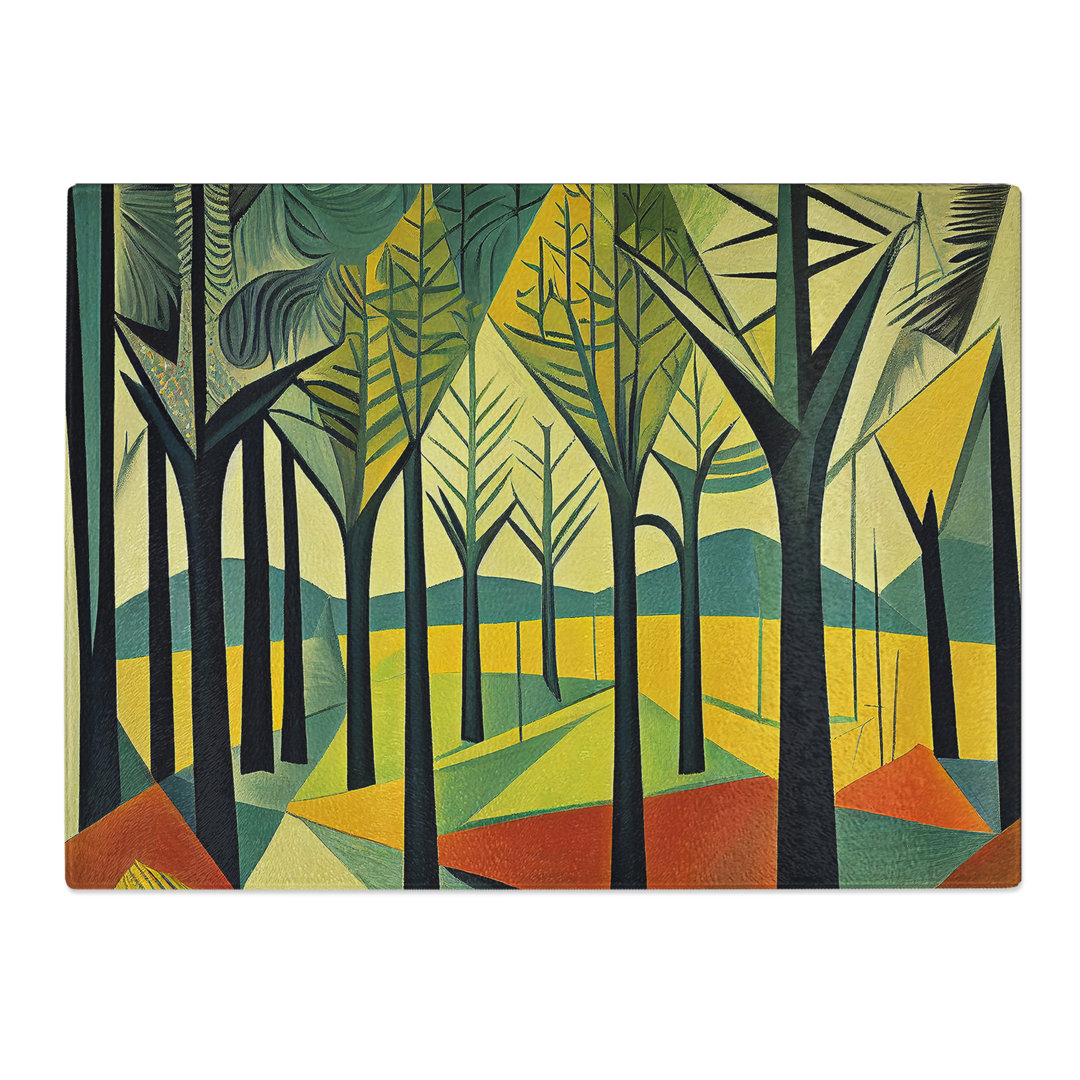 Spring Abstract Forest  Glass Chopping Board