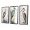 «Heron By The Waterside Watercolor I - Heron», ensemble de 3 reproductions d'art mural