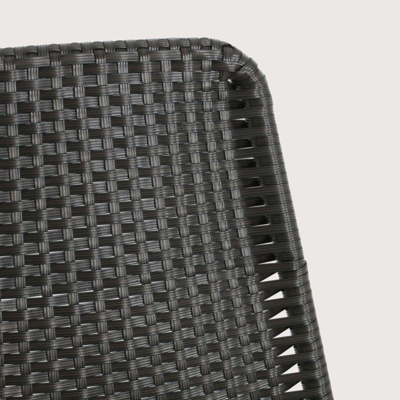 Dark Brown 2-Person PE Rattan and Acacia Wood Patio Set