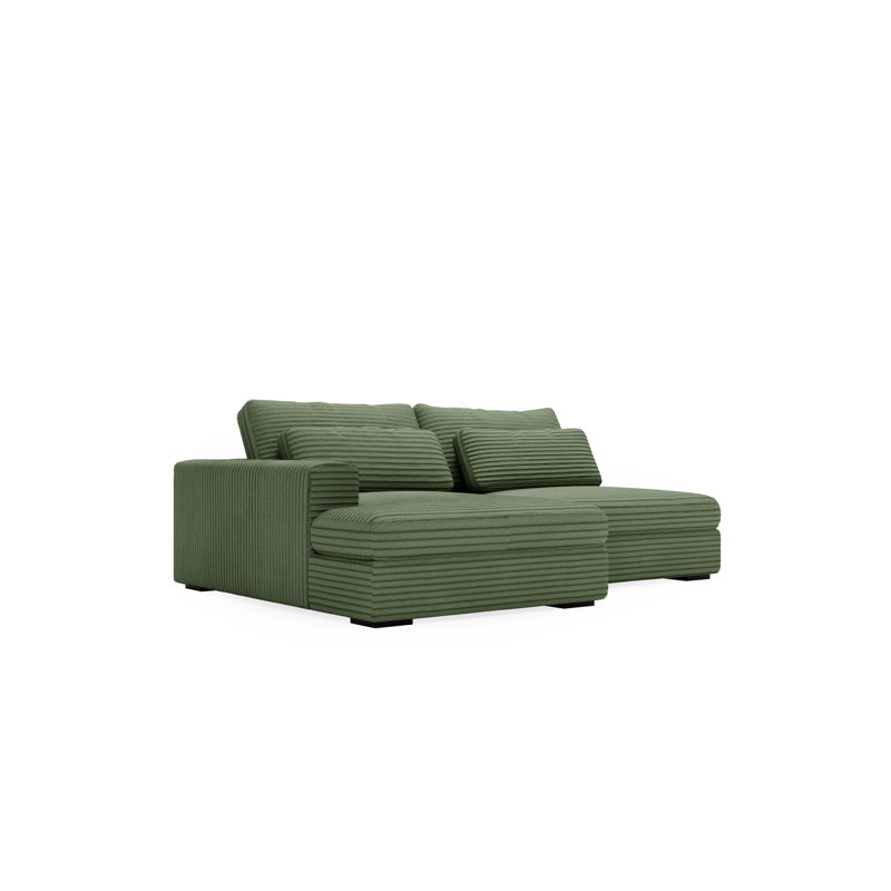 Teirra 2 Seater Sofa Bed, Right Hand Facing, Green