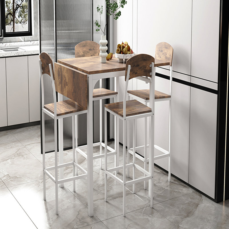 Ensemble de table de salle à manger à rallonge 5 pièces à hauteur de comptoir avec chaises pour 4