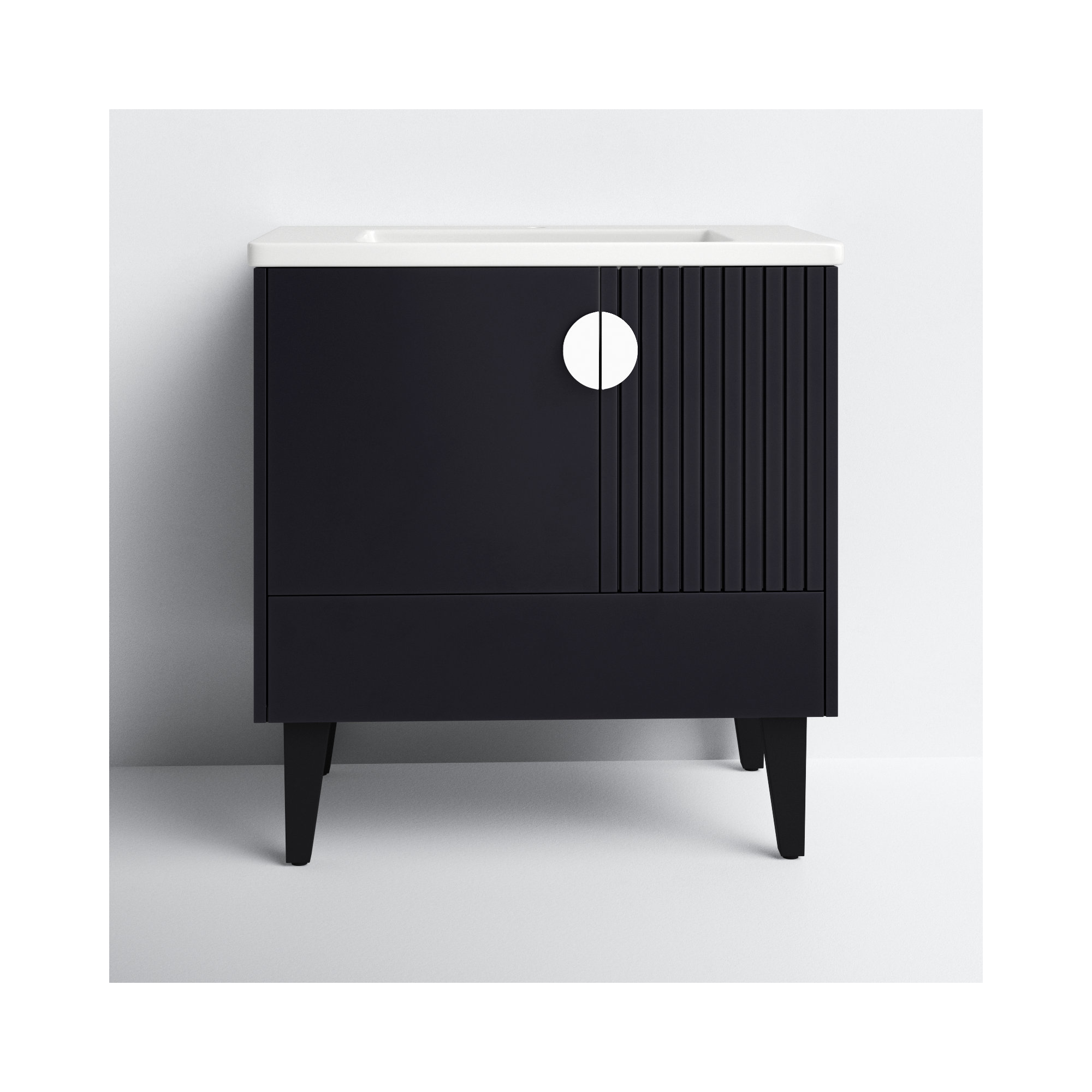 Saimah 30'' Single Bathroom Vanity, Black, Polished Chrome