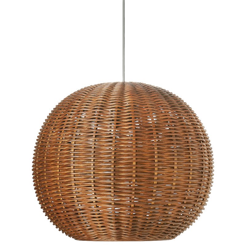Luminaire suspendu sphère 1 lumière Tierra, Brun rustique